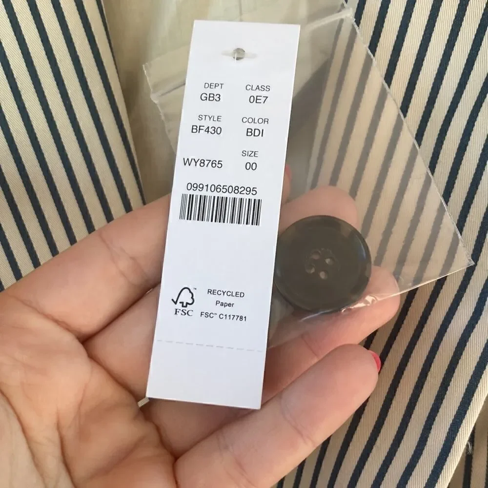 J. Crew Cotton Alfie Blazer in Striped Chino- Single Breasted Vintage Prep Style